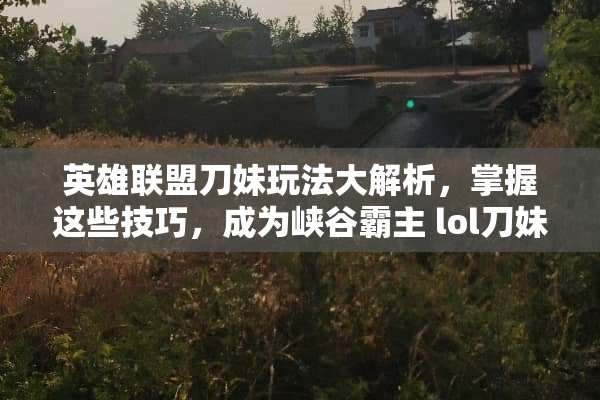 英雄联盟刀妹玩法大解析，掌握这些技巧，成为峡谷霸主 lol刀妹玩法