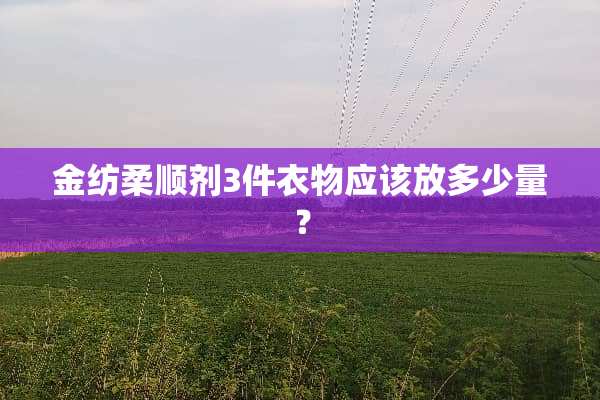 金纺柔顺剂3件衣物应该放多少量？