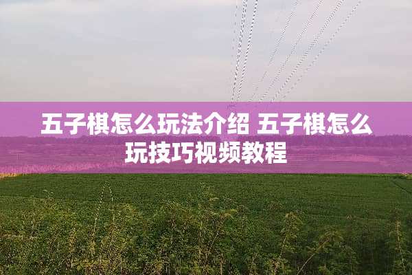 五子棋怎么玩法介绍 五子棋怎么玩技巧视频教程 五子棋怎么玩法介绍 五子棋怎么玩技巧视频教程