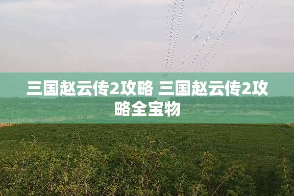 三国赵云传2攻略 三国赵云传2攻略全宝物 三国赵云传2攻略 三国赵云传2攻略全宝物