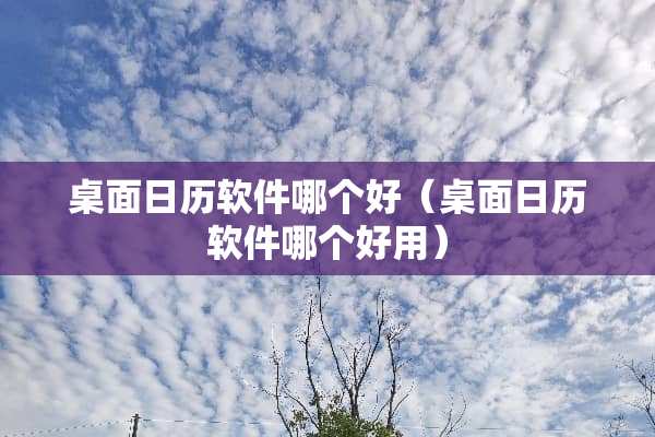 桌面日历软件哪个好（桌面日历软件哪个好用）