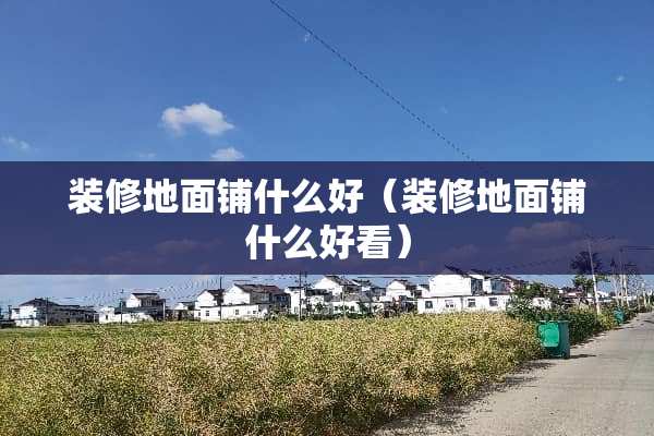 装修地面铺什么好（装修地面铺什么好看）