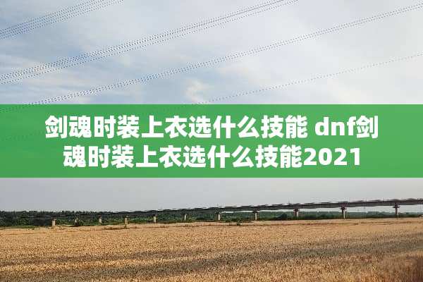 剑魂时装上衣选什么技能 dnf剑魂时装上衣选什么技能2021 剑魂时装上衣选什么技能 dnf剑魂时装上衣选什么技能2021