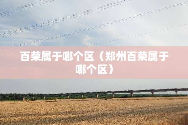 百荣属于哪个区（郑州百荣属于哪个区）