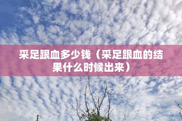 采足跟血多少钱（采足跟血的结果什么时候出来）