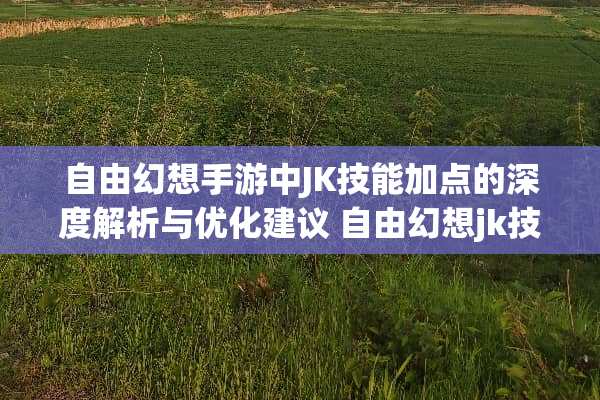 自由幻想手游中JK技能加点的深度解析与优化建议 自由幻想jk技能加点