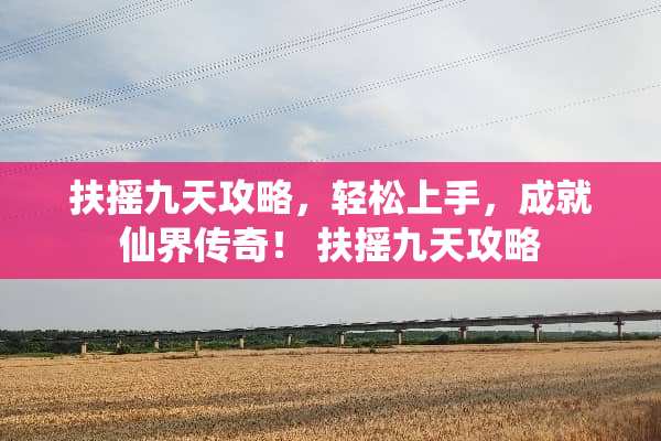 扶摇九天攻略，轻松上手，成就仙界传奇！ 扶摇九天攻略