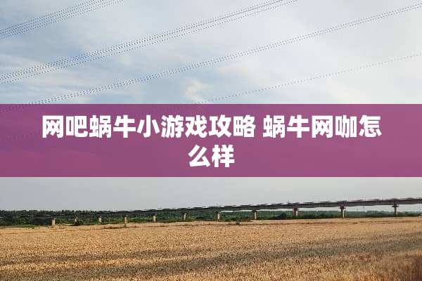 网吧蜗牛小游戏攻略 蜗牛网咖怎么样 网吧蜗牛小游戏攻略 蜗牛网咖怎么样