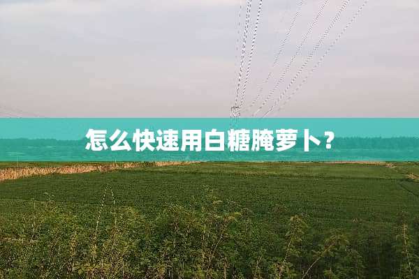 怎么快速用白糖腌萝卜？