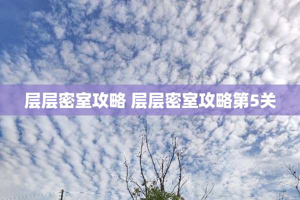 层层密室攻略 层层密室攻略第5关