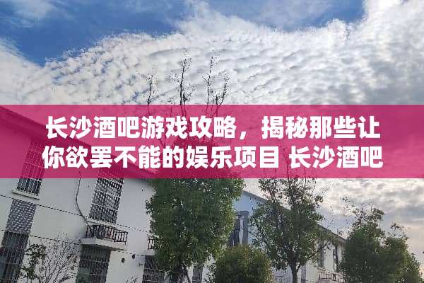 长沙酒吧游戏攻略，揭秘那些让你欲罢不能的娱乐项目 长沙酒吧游戏攻略