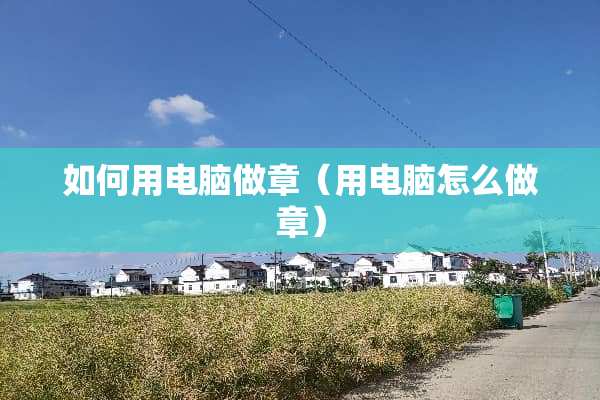 如何用电脑做章（用电脑怎么做章）