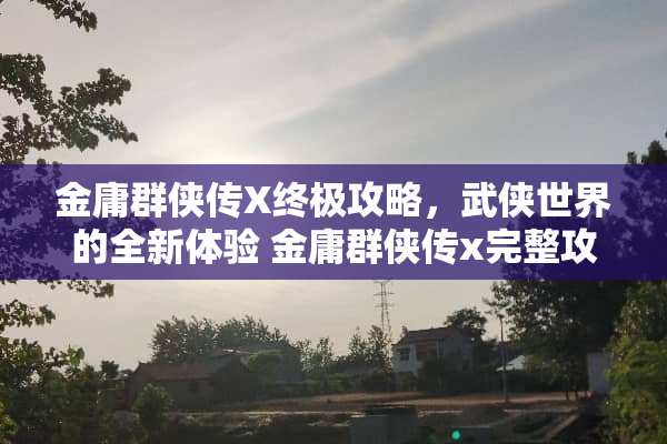 金庸群侠传X终极攻略，武侠世界的全新体验 金庸群侠传x完整攻略