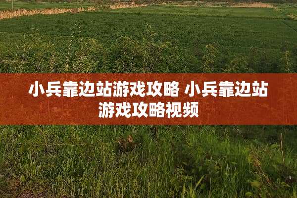 小兵靠边站游戏攻略 小兵靠边站游戏攻略视频
