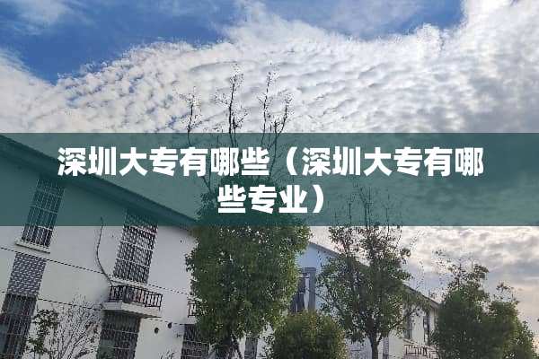 深圳大专有哪些（深圳大专有哪些专业）