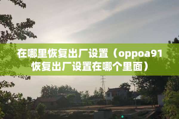 在哪里恢复出厂设置（oppoa91恢复出厂设置在哪个里面）