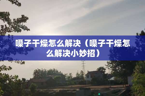 嗓子干燥怎么解决（嗓子干燥怎么解决小妙招）