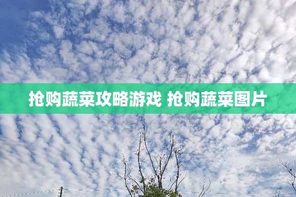 抢购蔬菜攻略游戏 抢购蔬菜图片