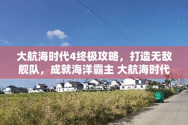 大航海时代4终极攻略，打造无敌舰队，成就海洋霸主 大航海时代4攻略