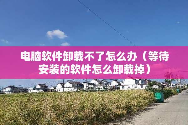 电脑软件卸载不了怎么办（等待安装的软件怎么卸载掉）