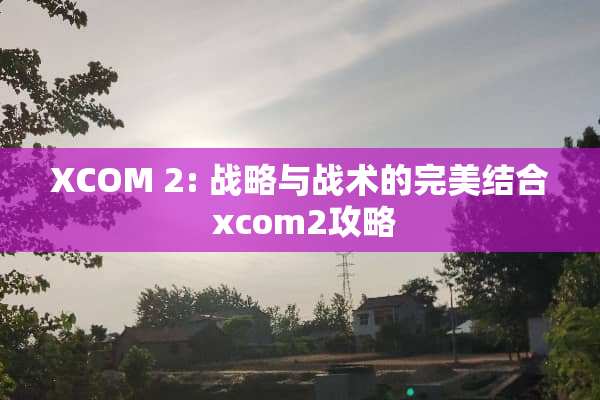 XCOM 2: 战略与战术的完美结合 xcom2攻略