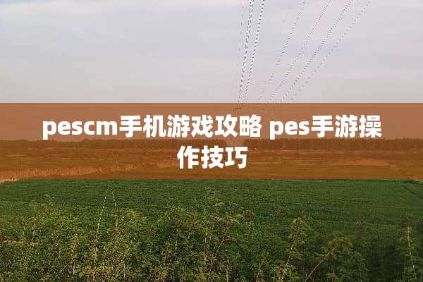 pescm手机游戏攻略 pes手游操作技巧