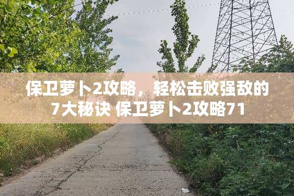 保卫萝卜2攻略，轻松击败强敌的7大秘诀 保卫萝卜2攻略71