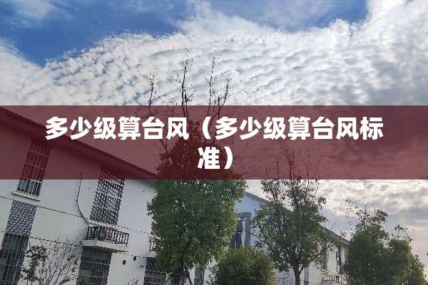 多少级算台风（多少级算台风标准）