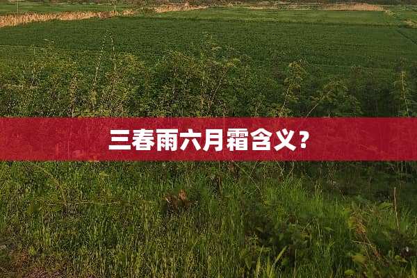 三春雨六月霜含义？