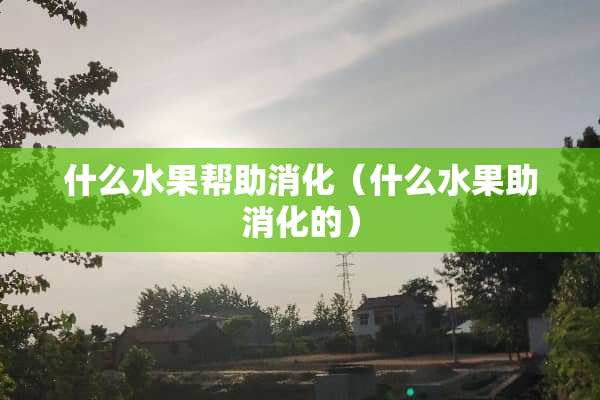 什么水果帮助消化（什么水果助消化的）