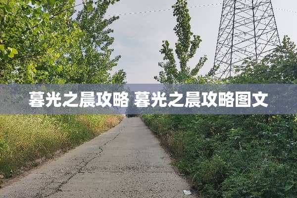 暮光之晨攻略 暮光之晨攻略图文