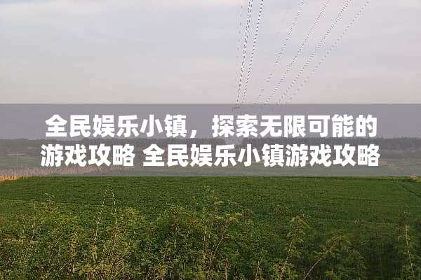 全民娱乐小镇，探索无限可能的游戏攻略 全民娱乐小镇游戏攻略