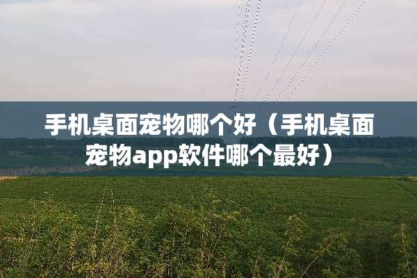 手机桌面宠物哪个好（手机桌面宠物app软件哪个最好）