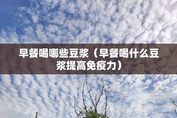 早餐喝哪些豆浆（早餐喝什么豆浆提高免疫力）