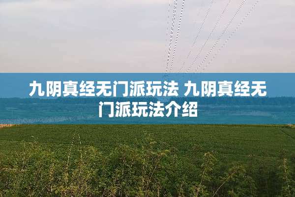 九*真经无门派玩法 九*真经无门派玩法介绍