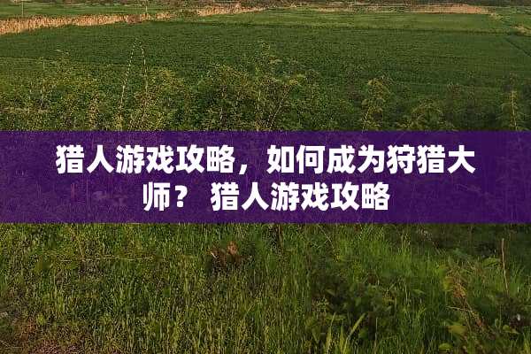 猎人游戏攻略，如何成为**大师？ 猎人游戏攻略