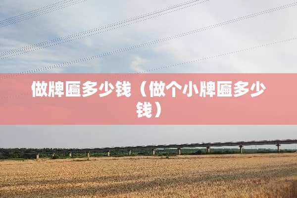 做牌匾多少钱（做个小牌匾多少钱）