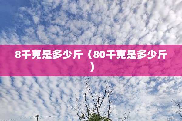 8千克是多少斤（80千克是多少斤）