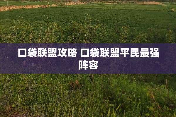 口袋联盟攻略 口袋联盟平民最强阵容