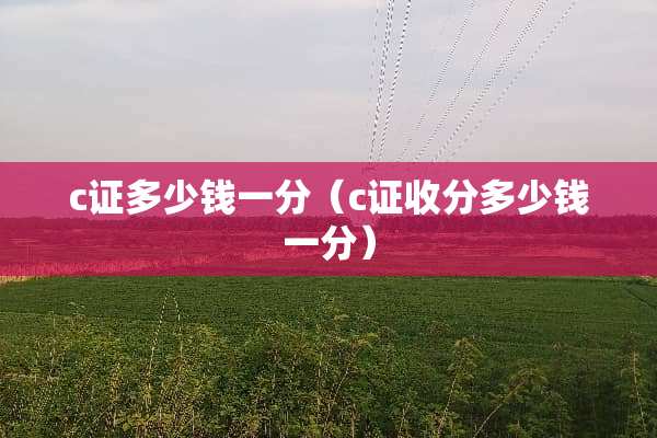 c证多少钱一分（c证收分多少钱一分）