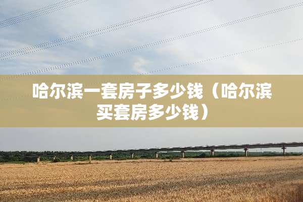 哈尔滨一套房子多少钱（哈尔滨买套房多少钱）