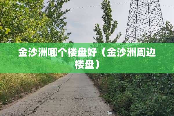 金沙洲哪个楼盘好（金沙洲周边楼盘）