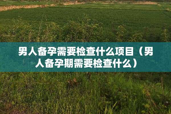 男人备孕需要检查什么项目（男人备孕期需要检查什么）