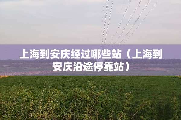 上海到安庆经过哪些站（上海到安庆沿途停靠站）