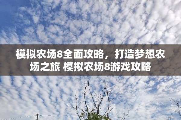 模拟农场8全面攻略，打造梦想农场之旅 模拟农场8游戏攻略