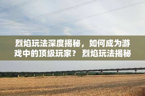 烈焰玩法深度揭秘，如何成为游戏中的顶级玩家？ 烈焰玩法揭秘