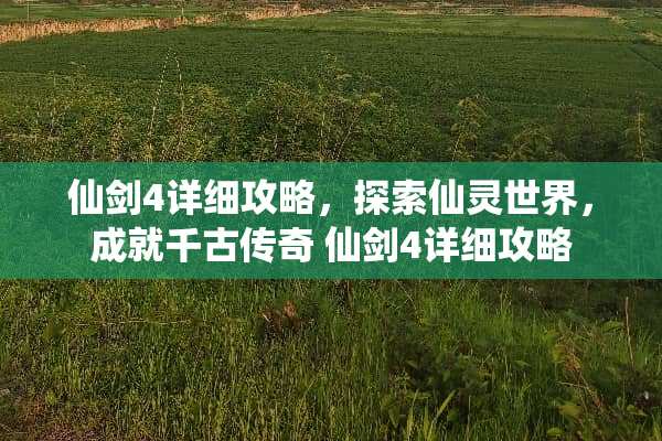 仙剑4详细攻略，探索仙灵世界，成就千古传奇 仙剑4详细攻略