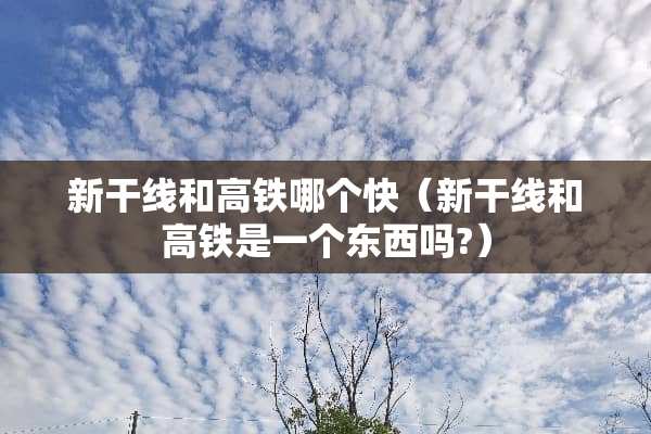 新干线和高铁哪个快（新干线和高铁是一个东西吗?）