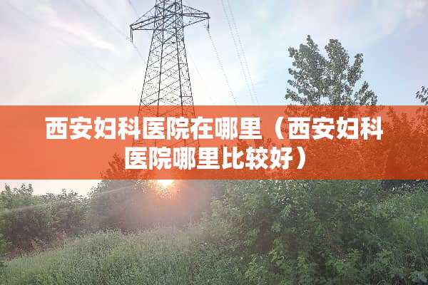 西安妇科医院在哪里（西安妇科医院哪里比较好）