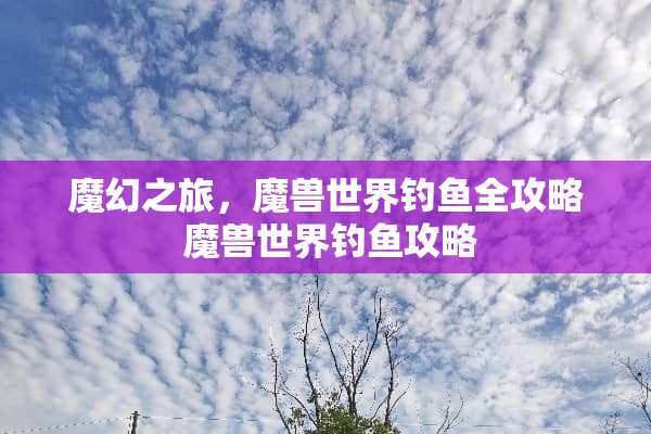 魔幻之旅，魔兽世界钓鱼全攻略 魔兽世界钓鱼攻略